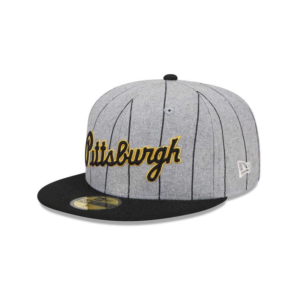 New Era Pittsburgh Pirates Heather Pinstripe 59FIFTY Fitted Hat - Size 7 5/8